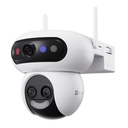 [CS-HB90f/SP-R100(5MP+5MP+5MP)] Ezviz - Kit Cámara IP PT Inalámbrica HD 3K Triple Lente [5MP] + [5MP] + [5MP] Wi-Fi con Batería y Panel Solar Zoom Híbrido 12x Reconocimiento Facial Local Exterior