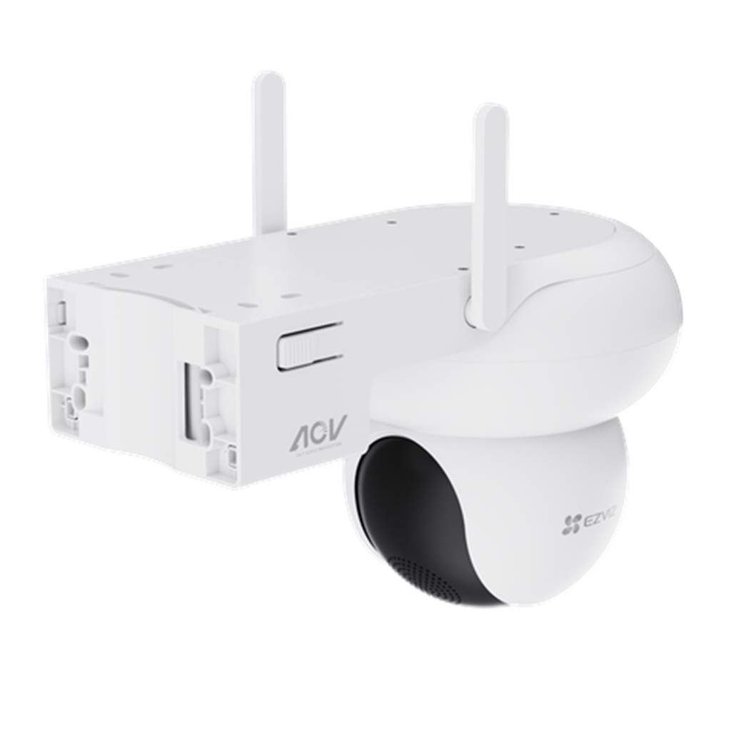 [CS-HB90f/SP-R100(5MP+5MP+5MP)] Ezviz - Kit Cámara IP PT Inalámbrica HD 3K Triple Lente [5MP] + [5MP] + [5MP] Wi-Fi con Batería y Panel Solar Zoom Híbrido 12x Reconocimiento Facial Local Exterior