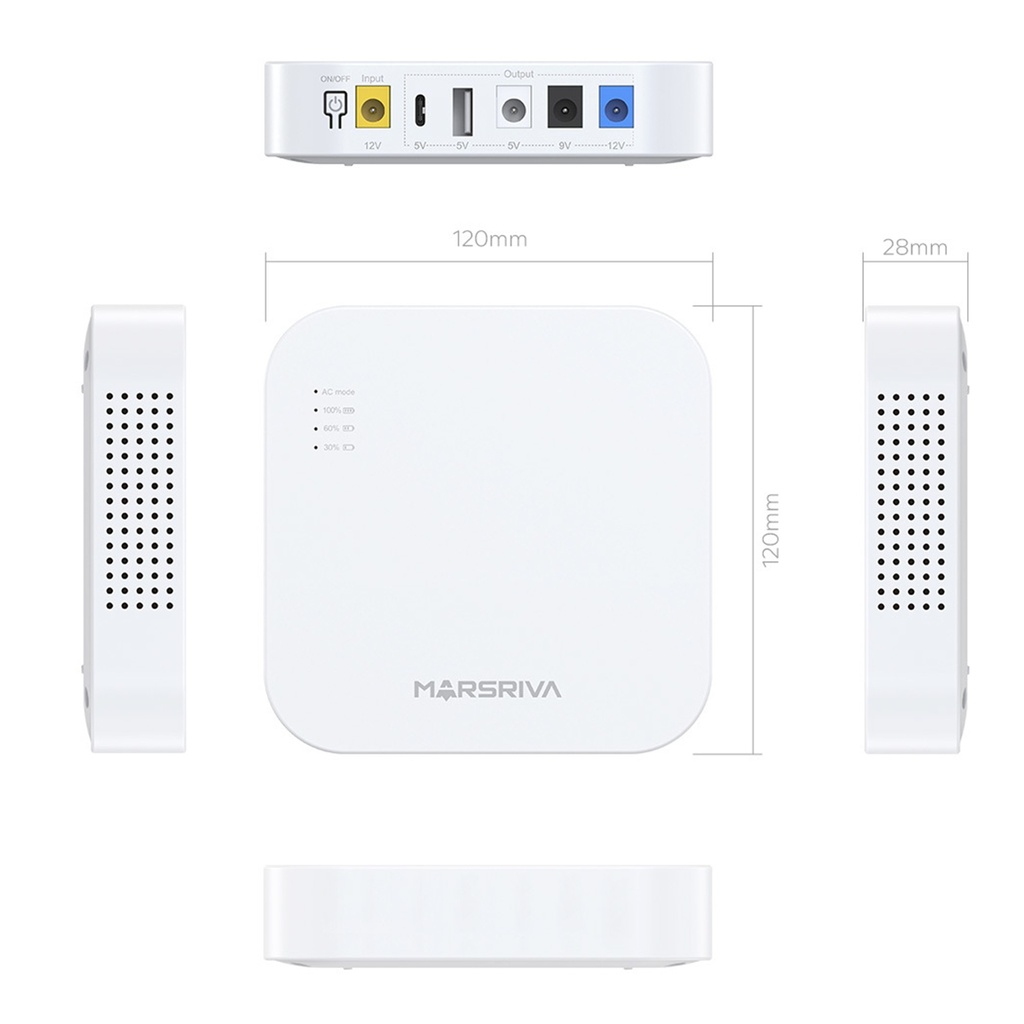 [KP4] Marsriva- Mini UPS 10000MaH 18W 5 Puertos