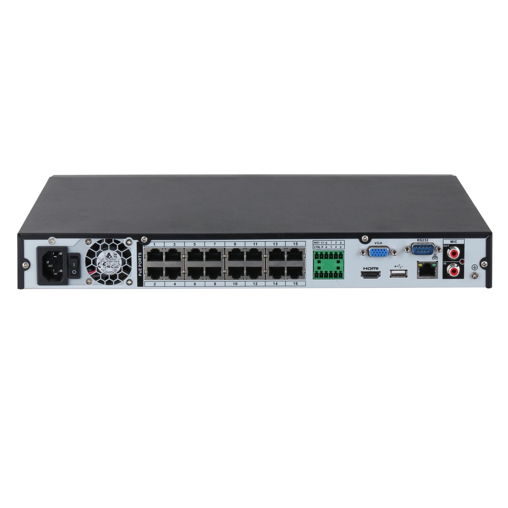[DHI-NVR2216-16P-I2] Dahua - NVR de 16 Canales IP con 16 Puertos PoE 2 Bahías SATA [Serie WizSense]