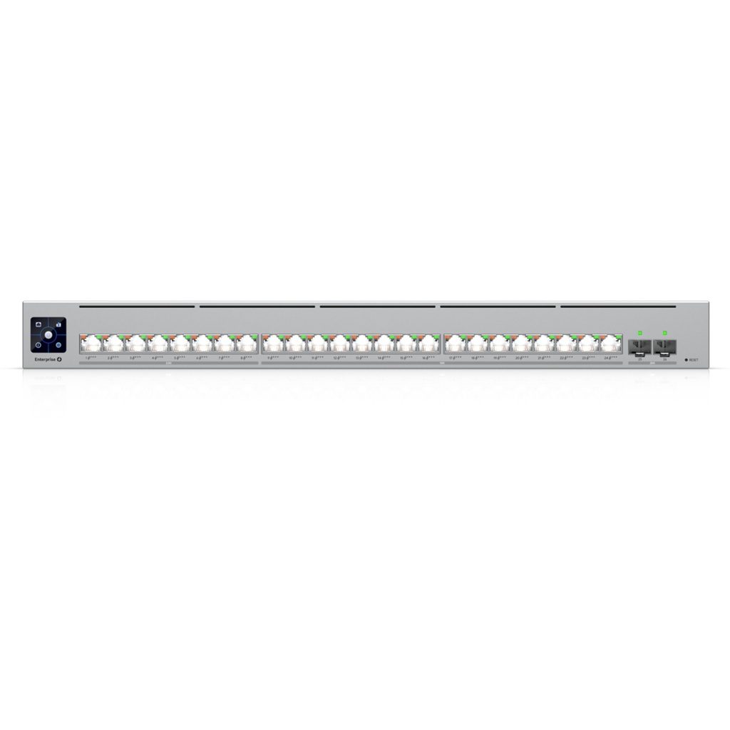[ECS-24-PoE] Ubiquiti - UniFi Enterprise Campus, Switch Capa 3 con 24 Puertos PoE+++ de Hasta 90 W: 16 de 10 GbE + 8 de 2,5 GbE, 2 SFP28 de 25G, Etherlighting y Fuentes Redundantes