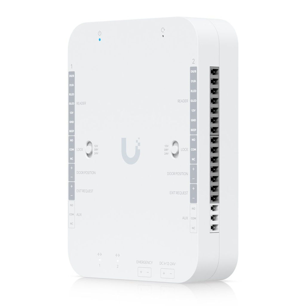[UA-Retrofit-Hub-2] Ubiquiti - UniFi Access, Controlador Retrofit para 2 Puertas y Hasta 10.000 Usuarios, Compatible con Lectores Wiegand, 2 Puertos Ethernet, Relés para Cerraduras y Montaje DIN