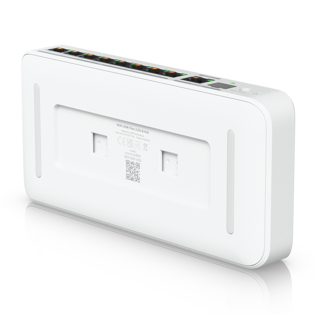 [USW-Flex-2.5G-8-PoE] Ubiquiti - UniFi Flex, Switch con 8 Puertos 2,5 GbE PoE++, Uplink Combo 10G RJ45/SFP+, Entrada PoE+++ y Presupuesto PoE de Hasta 196 W con Adaptador AC de 210 W No Incluido