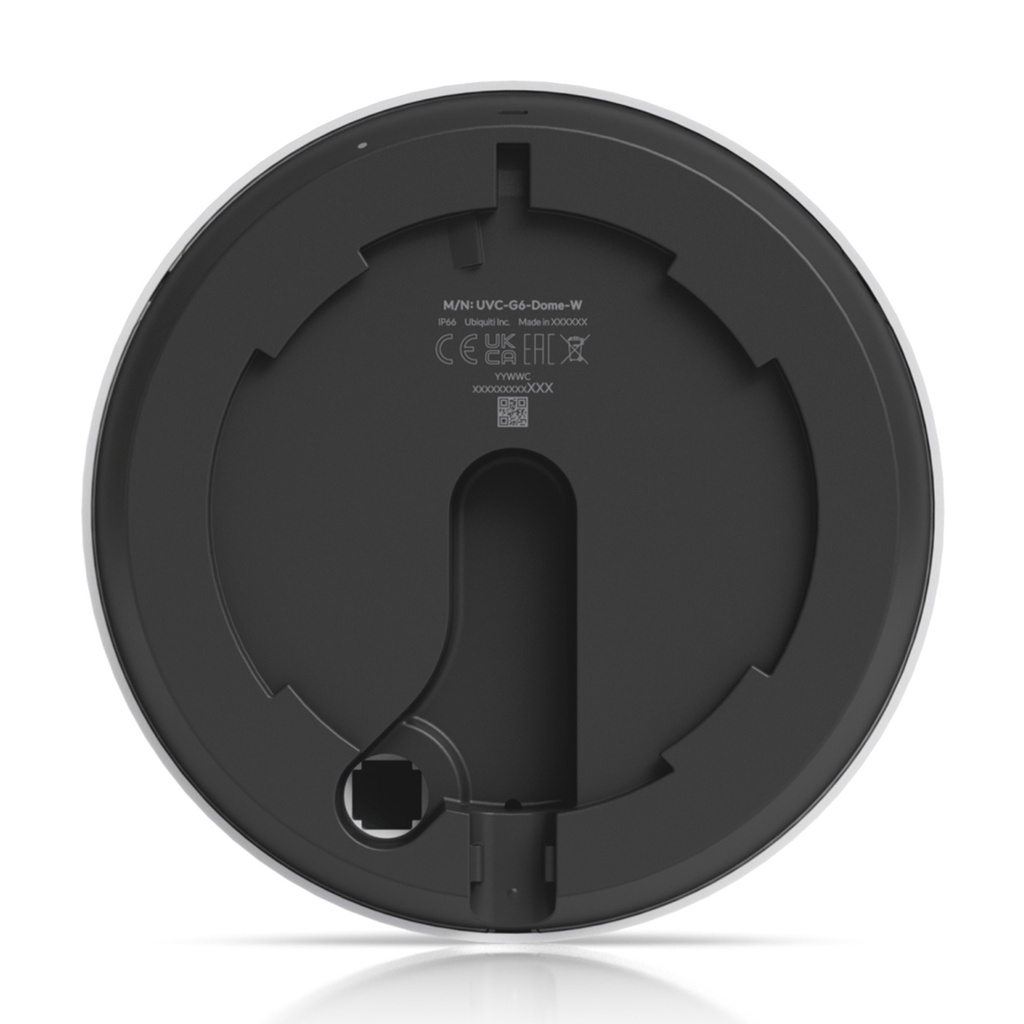 [UVC-G6-Dome-W] Ubiquiti - UniFi Protect G6 Dome, Cámara Domo 4K [8MP] con Sensor de 1/1,8 pulgadas, IR de 30 m, Reconocimiento Facial y de Matrículas, Micrófono, PoE y Protección IP66/IK10