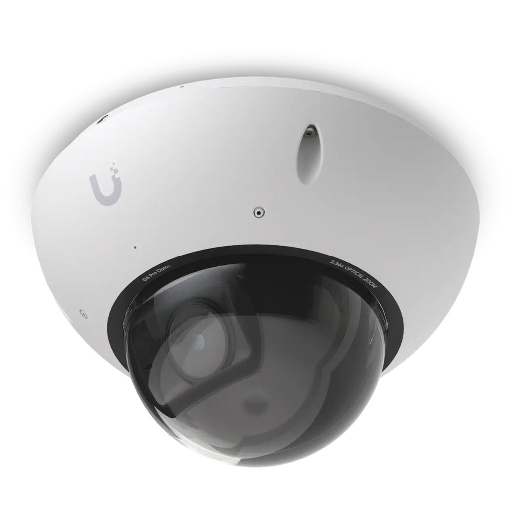 [UVC-G6-Pro-Dome-W] Ubiquiti - UniFi Protect G6 Pro Dome, Cámara Domo 4K [8MP] con Sensor de 1/1,2 pulgadas, Zoom Óptico 2,36x, IR de 40 m, Reconocimiento Facial y de Matrículas, PoE+ e IP66/IK10