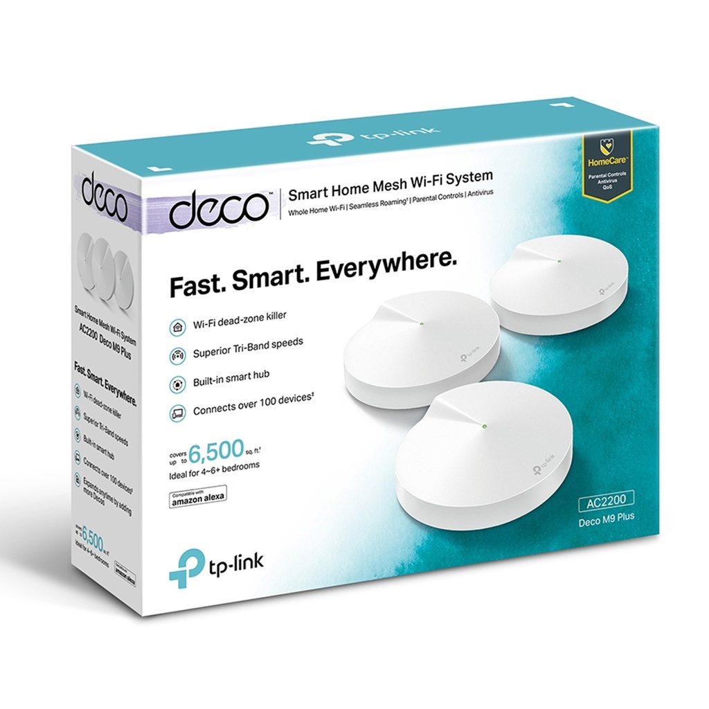 (DECO-M9-PLUS-3PACK) TP-Link - Router Inalambrico WiFi Mesh Doble Banda AC2200 (3 Unidades)