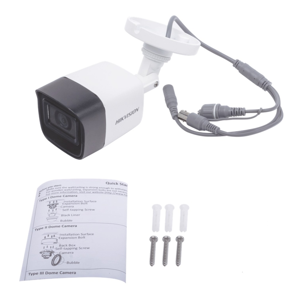 (DS-2CE16D0T-ITFS) Hikvision - Camara HD Bullet con Audio 1080P (2MP) Lente 2.8mm (Metalico)