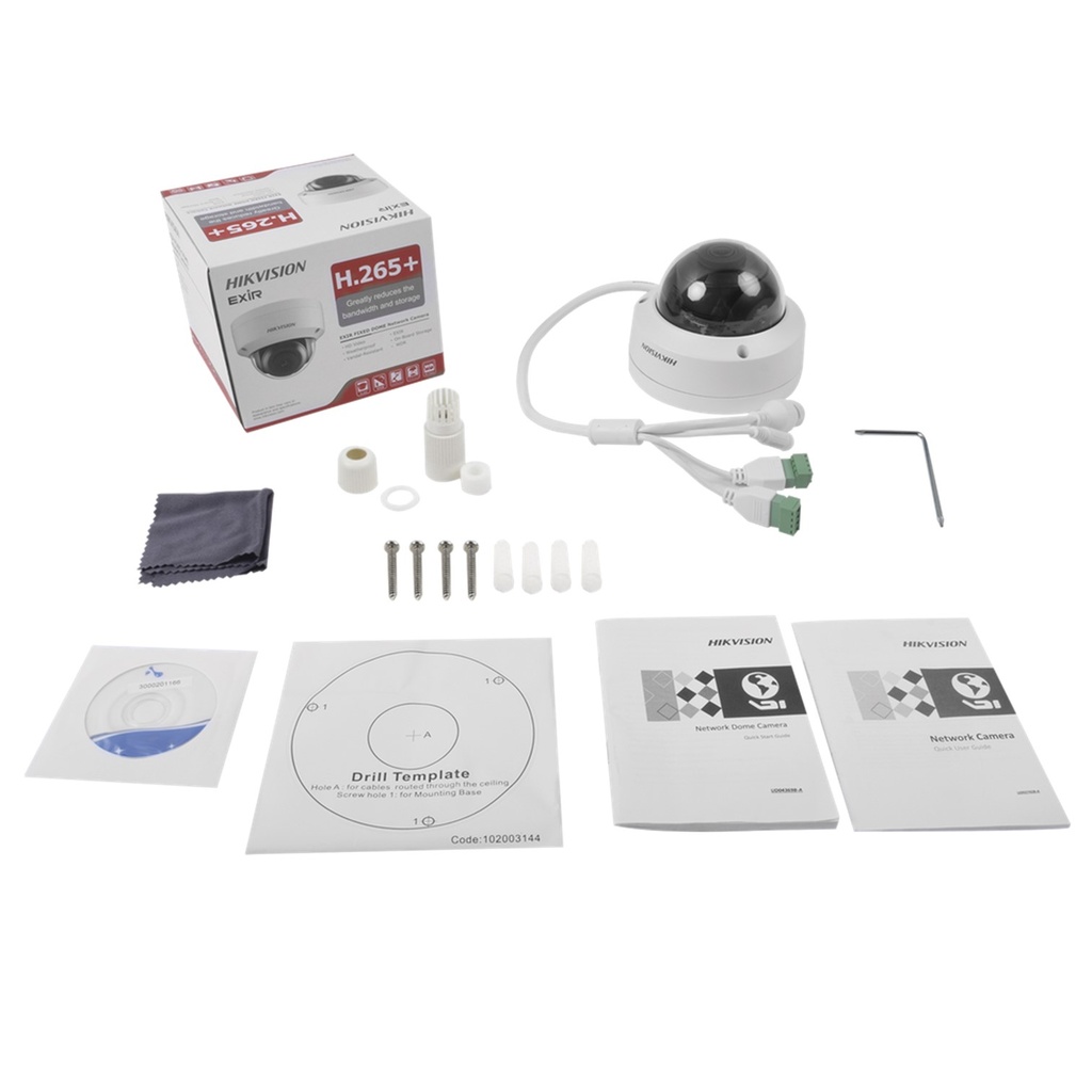 (DS-2CD2720F-IS) Hikvision - Camara HD Domo IP 1080P (2MP) con Audio Lente Varifocal (Metalico)