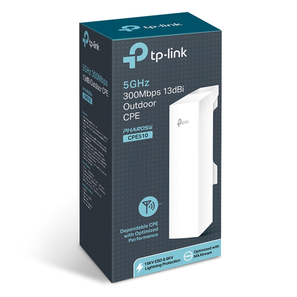 (CPE510) TP-Link - Punto de Acceso CPE Inalambrico de Exterior/Interior de 13dBi en 5GHz a 300Mbps