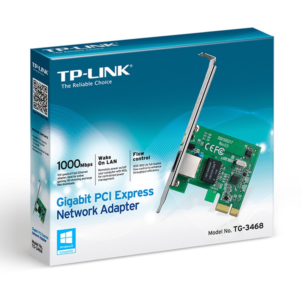 (TG-3468) TP-Link - Tarjeta Adaptador de Red PCI Express Gigabit