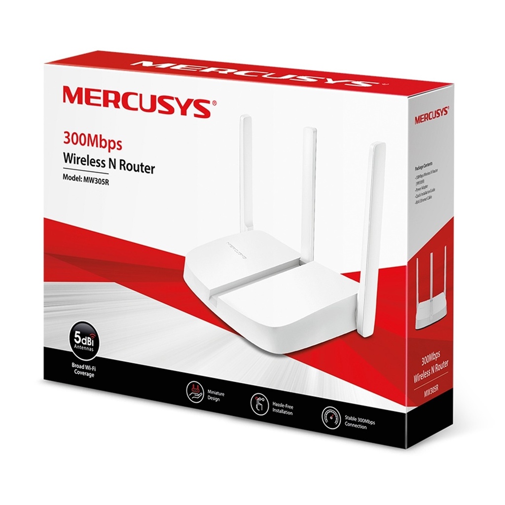 (MW305R) Mercusys - Router Inalambrico WiFi N 300Mbps 3 Antenas 5dBi
