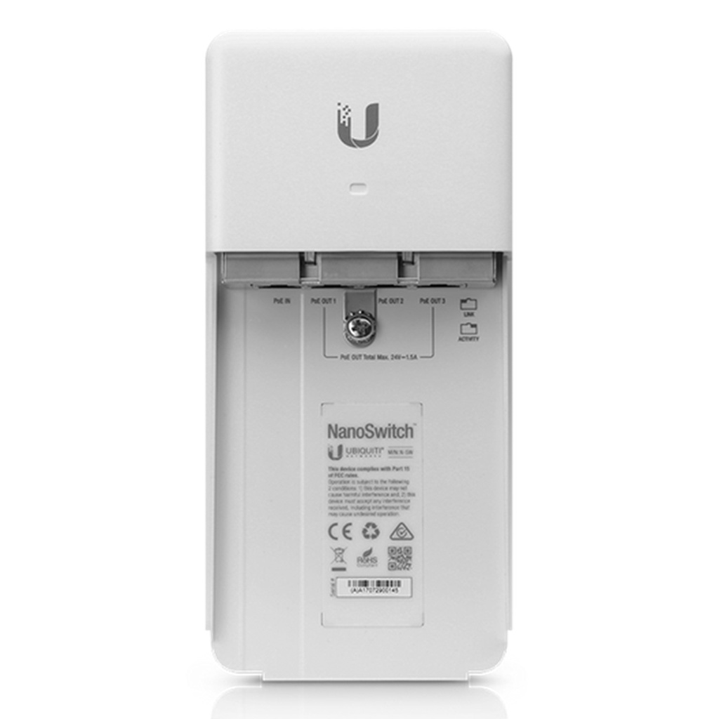 (N-SW) Ubiquiti - NanoSwitch No Administrable de 4 Puertos Gigabit para exterior POE 24V