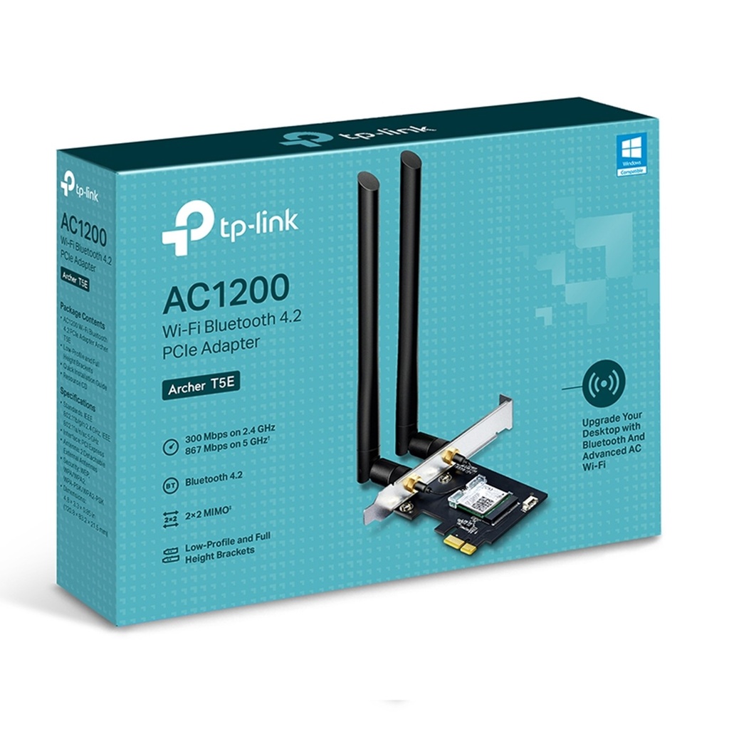 (T5E-ARCHER) TP-Link - Tarjeta Adaptador Inalambrico PCIe WiFi Doble Banda AC1200 Bluetooth 4.2 PCIe
