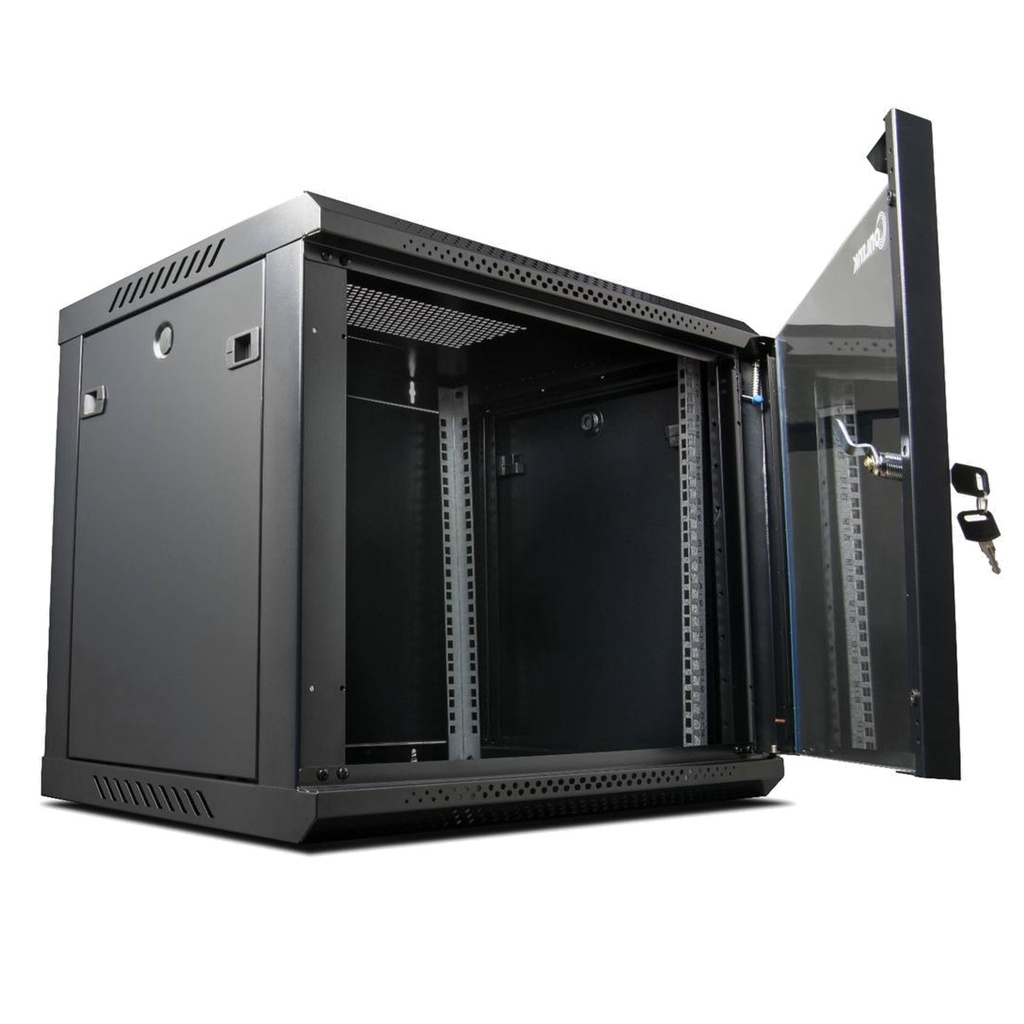 (WM6409) Onlink - Rack de Pared Cerrado Fijo 9U 600x450mm con Puerta de Vidrio