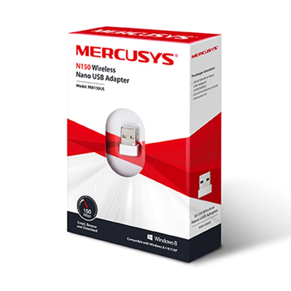 (MW150US) Mercusys - Adaptador USB Nano Inalambrico WiFi N150 de 150Mbps