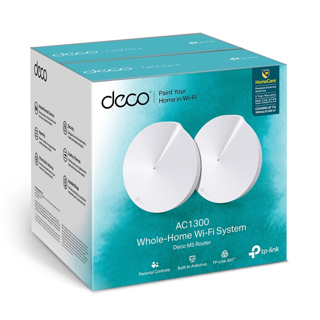 (DECO-M5-2PACK) TP-Link - Router Inalambrico WiFi Mesh Doble Banda AC1300 (2 Unidades)