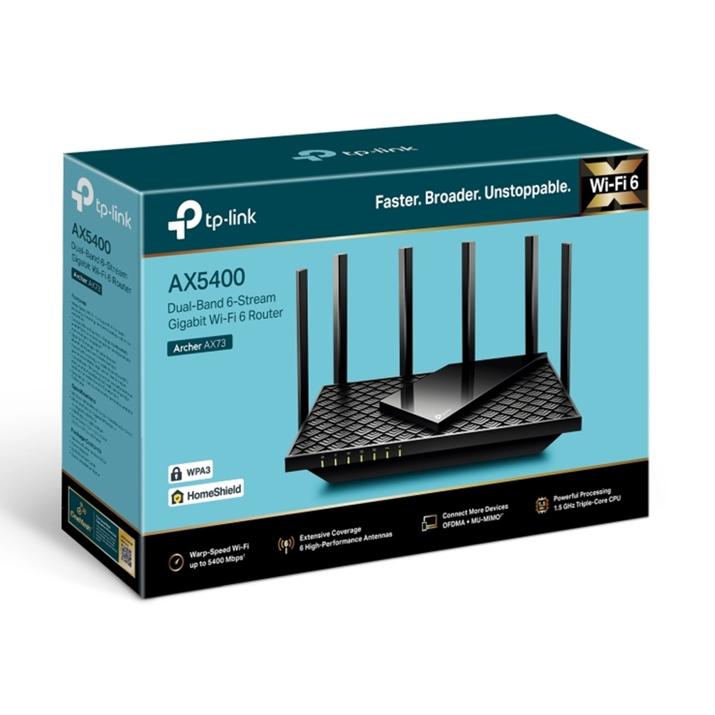 (AX73-ARCHER) TP-Link - Router Inalambrico WiFi Doble Banda Gigabit AX5400 WiFi6 6 Antenas