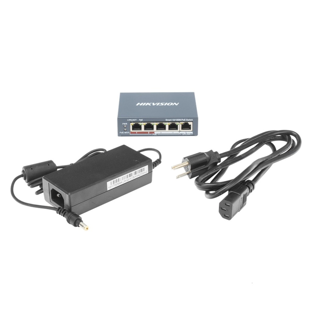 (DS-3E1105P-EI) Hikvision - Switch POE 4 Puertos a 10/100 Mbps + 1 Puerto Uplink