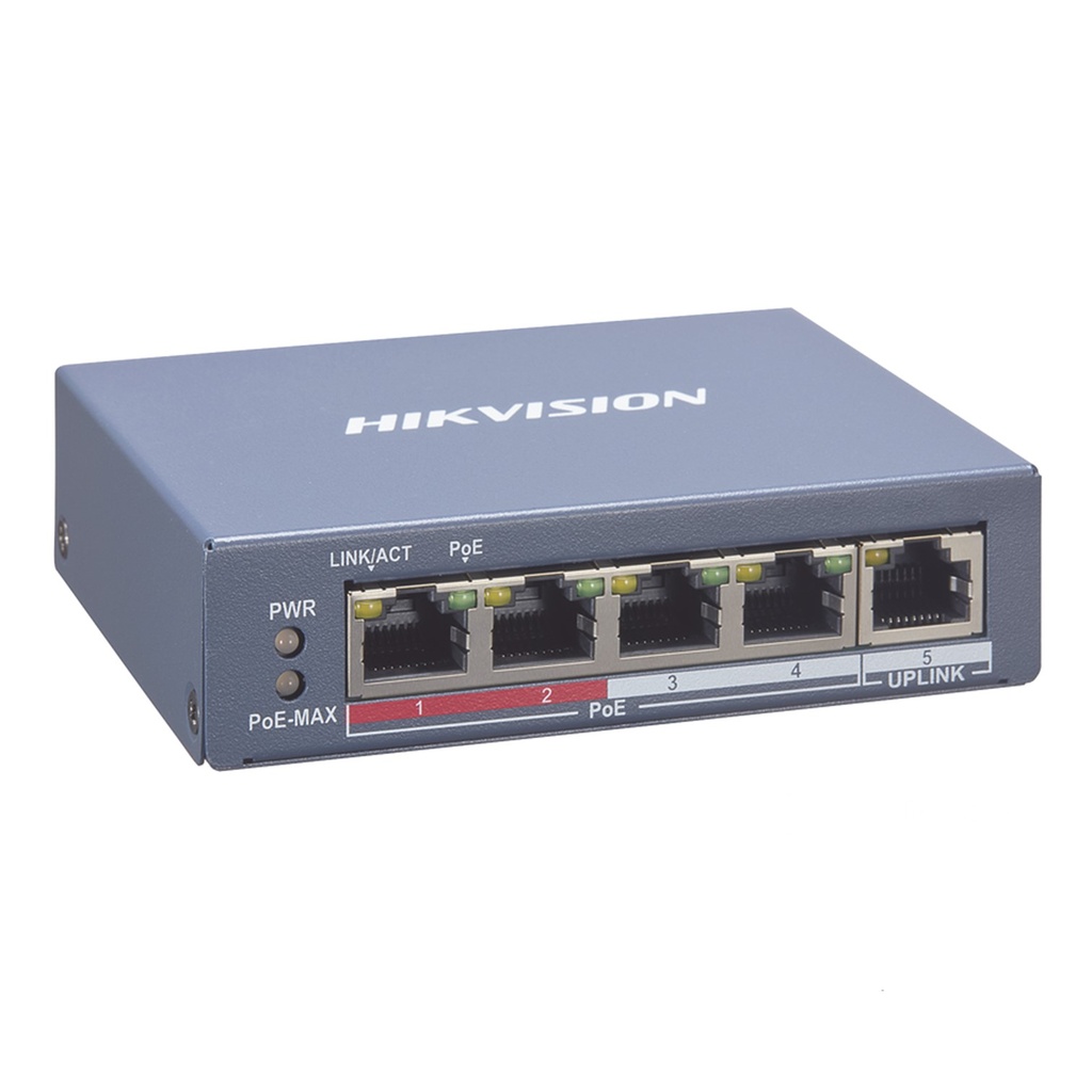 (DS-3E1105P-EI) Hikvision - Switch POE 4 Puertos a 10/100 Mbps + 1 Puerto Uplink