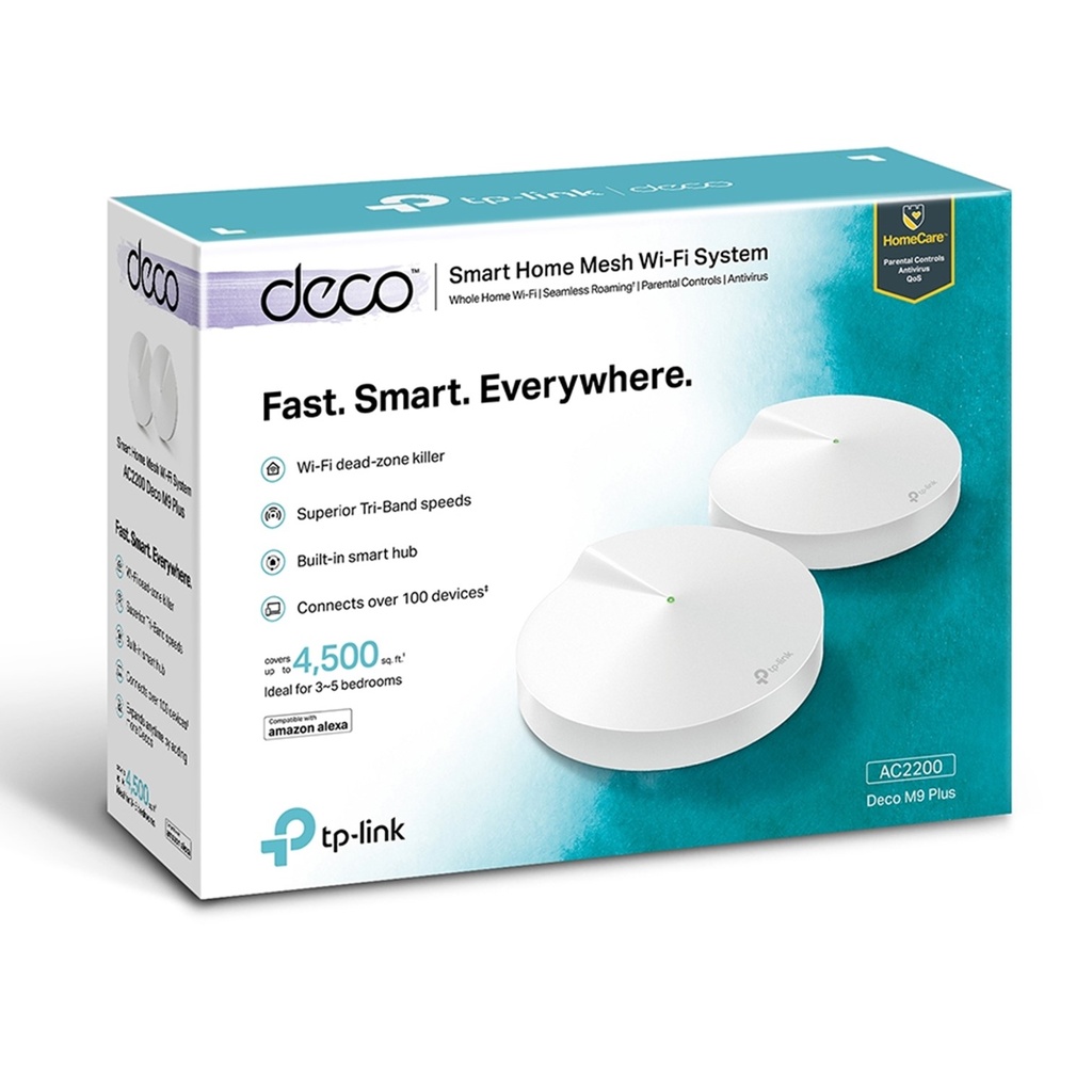 (DECO-M9-PLUS-2PACK) TP-Link - Router Inalambrico WiFi Mesh Doble Banda AC2200 (2 Unidades)