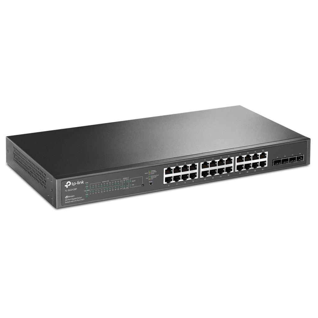 (TL-SG2428P) TP-Link - Switch Smart Gigabit JetStream de 24 puertos PoE y 4 ranuras SFP Omada