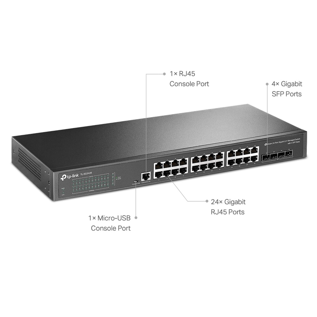 (TL-SG3428) TP-Link - Switch Rack 24 Puertos Admin