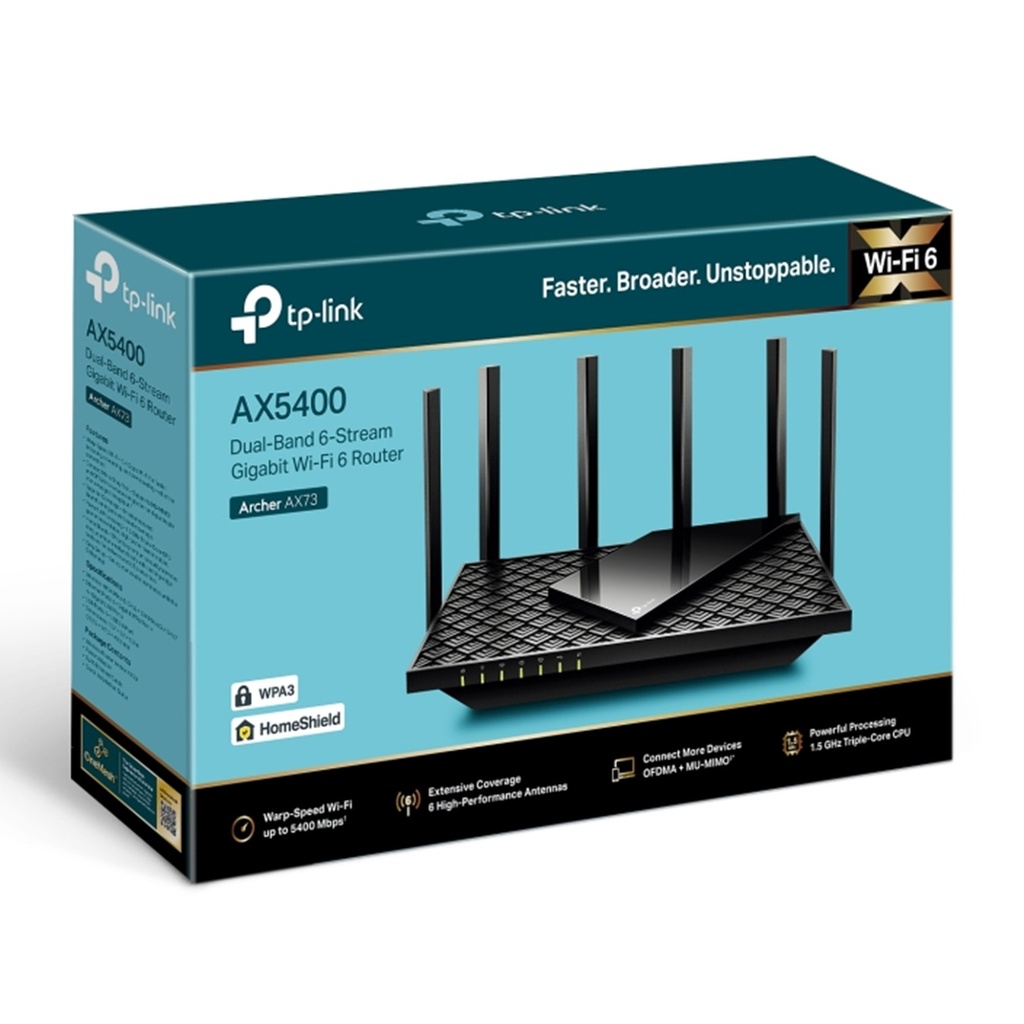 (AX72-ARCHER) TP-Link - Router Inalambrico WiFi Doble Banda Gigabit AX5400 WiFi6 6 Antenas