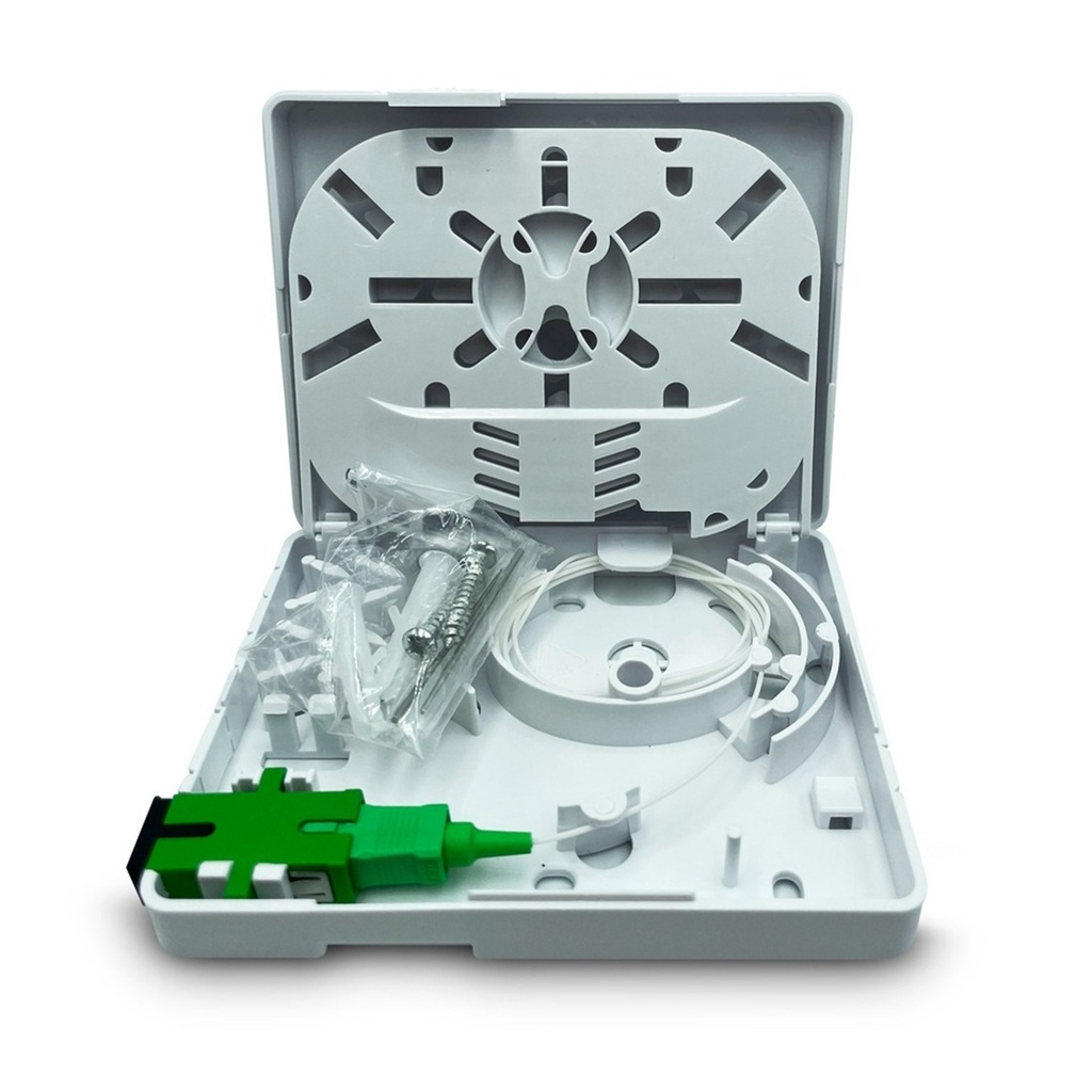 Roseta Optica 2 Puertos para Fibra Pigtail + Adaptador SC/APC WPF-ROSETA Wireplus+