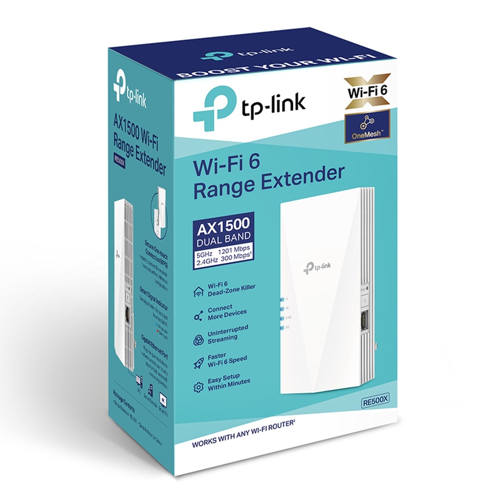 (RE500X) TP-Link - Extensor de Rango WiFi Doble Banda AX1500 WiFi6