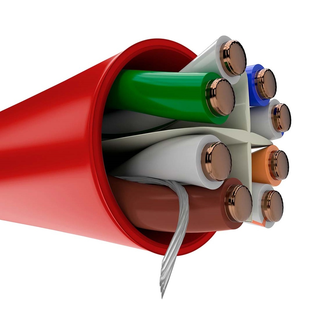 (AB356NXT13) Nexxt - Cable UTP Categoria 6 100% Cobre 23AWG CM Interior Rojo (305m/1000ft)