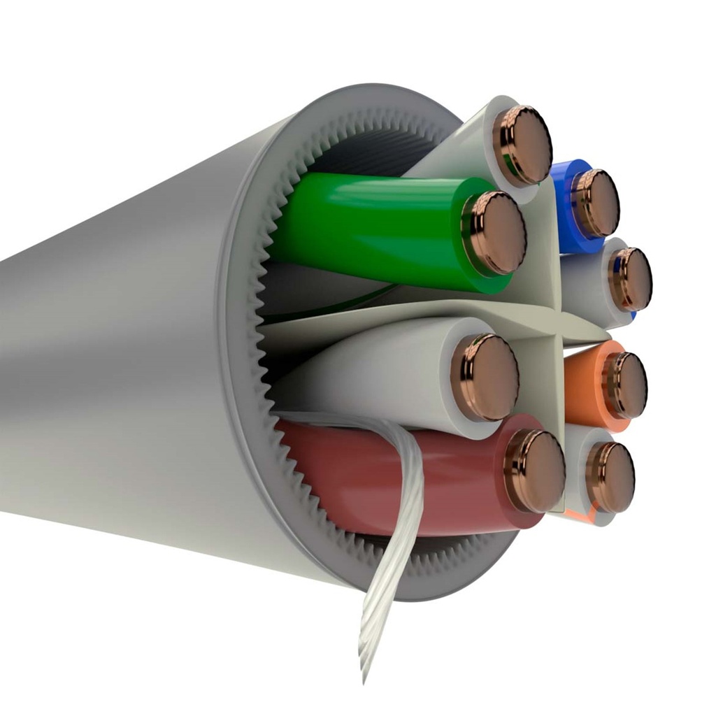 (AB357NXT01) Nexxt - Cable S/FTP Categoria 6A 100% Cobre 23AWG Tipo LSZH Interior Gris (305m/1000ft)