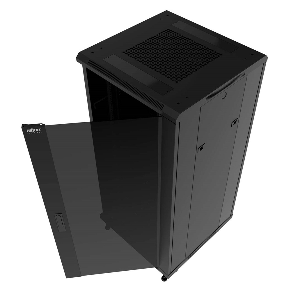 (AW222NXT16) Nexxt - Rack de Piso Cerrado con Puerta Frontal de Vidrio y Trasera de Malla 32U 600x800mm