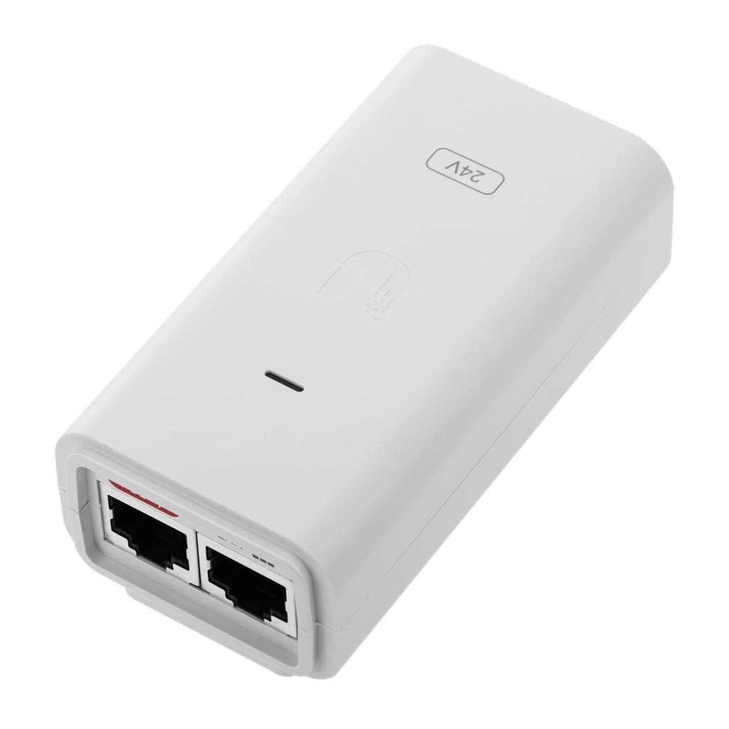 (POE-24-12W-G-WH) Ubiquiti - Adaptador PoE de 24VDC 0.3A 12W con Puerto Gigabit (Blanco)