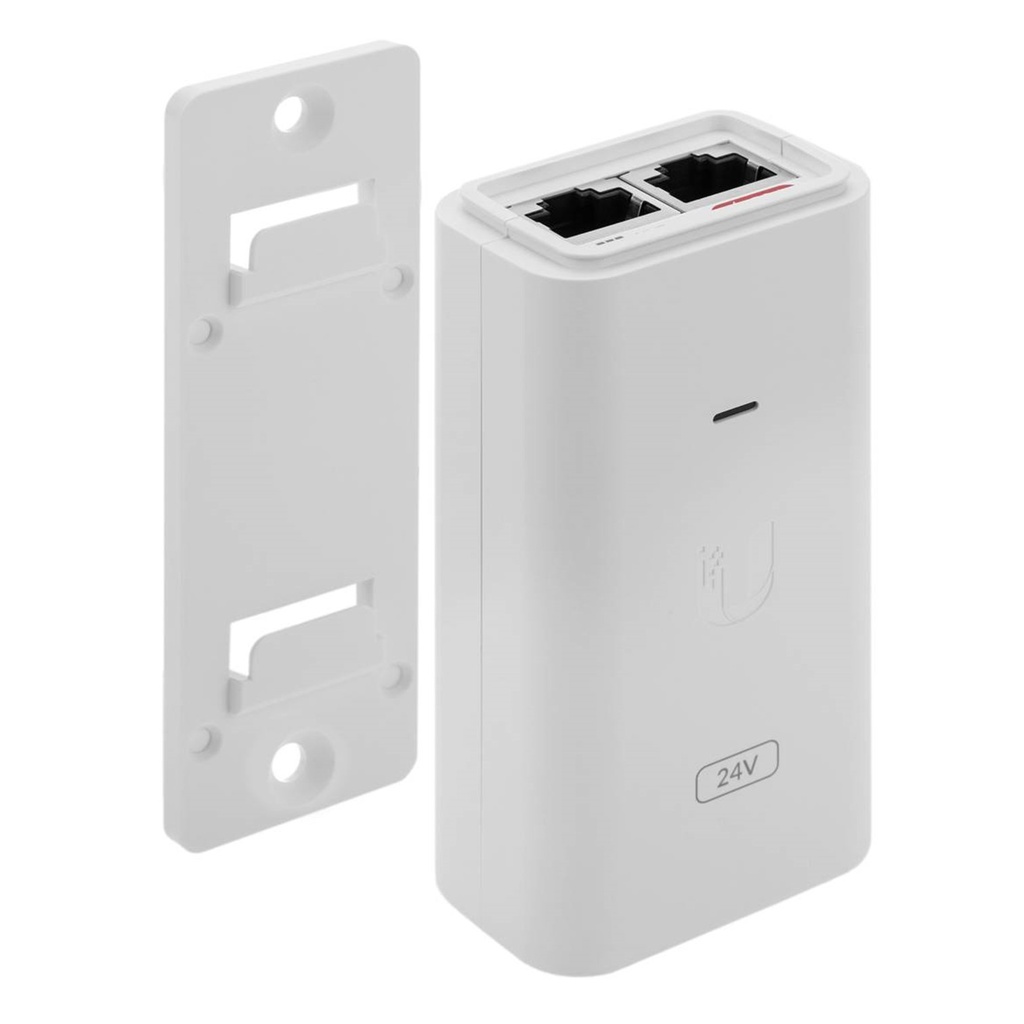 (POE-24-12W-G-WH) Ubiquiti - Adaptador PoE de 24VDC 0.3A 12W con Puerto Gigabit (Blanco)