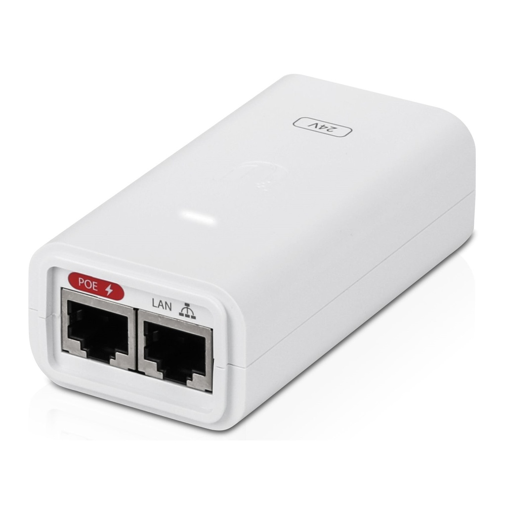 (POE-24-24W) Ubiquiti - Adaptador PoE de 24VDC 1.0A 24W (Blanco)