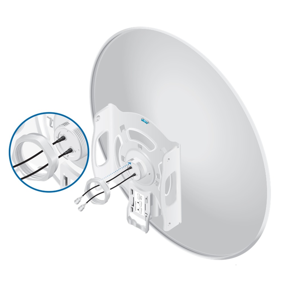 (RD-5G30-LW) Ubiquiti - Antena Direccional RocketDish airMAX Punto a Punto (PtP) 5 GHz (5.1 - 5.9 GHz) de 30 dBi