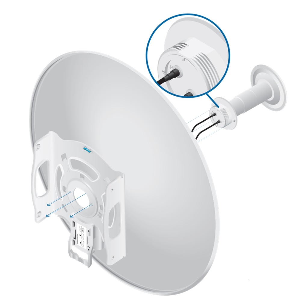 (RD-5G30-LW) Ubiquiti - Antena Direccional RocketDish airMAX Punto a Punto (PtP) 5 GHz (5.1 - 5.9 GHz) de 30 dBi