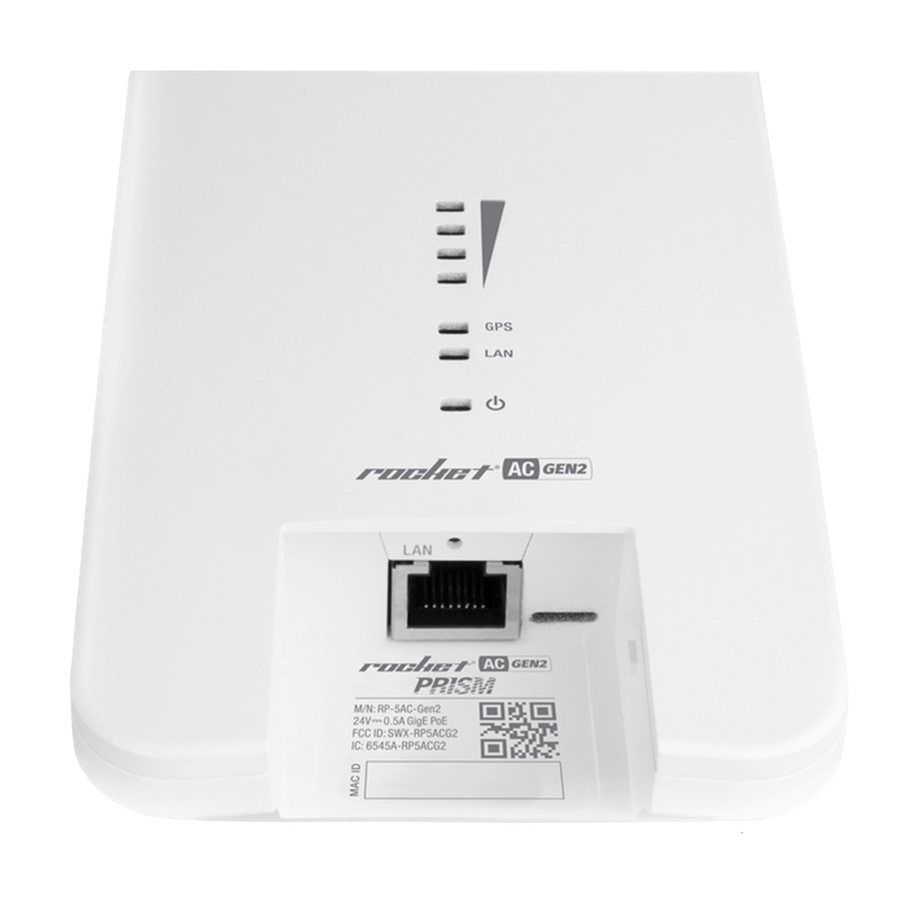 (RP-5AC-Gen2) Ubiquiti - Radio Estación Base airMAX AC GEN2 500 Mbps 5 GHz (5150 - 5875 MHz) con Tecnología airPrism