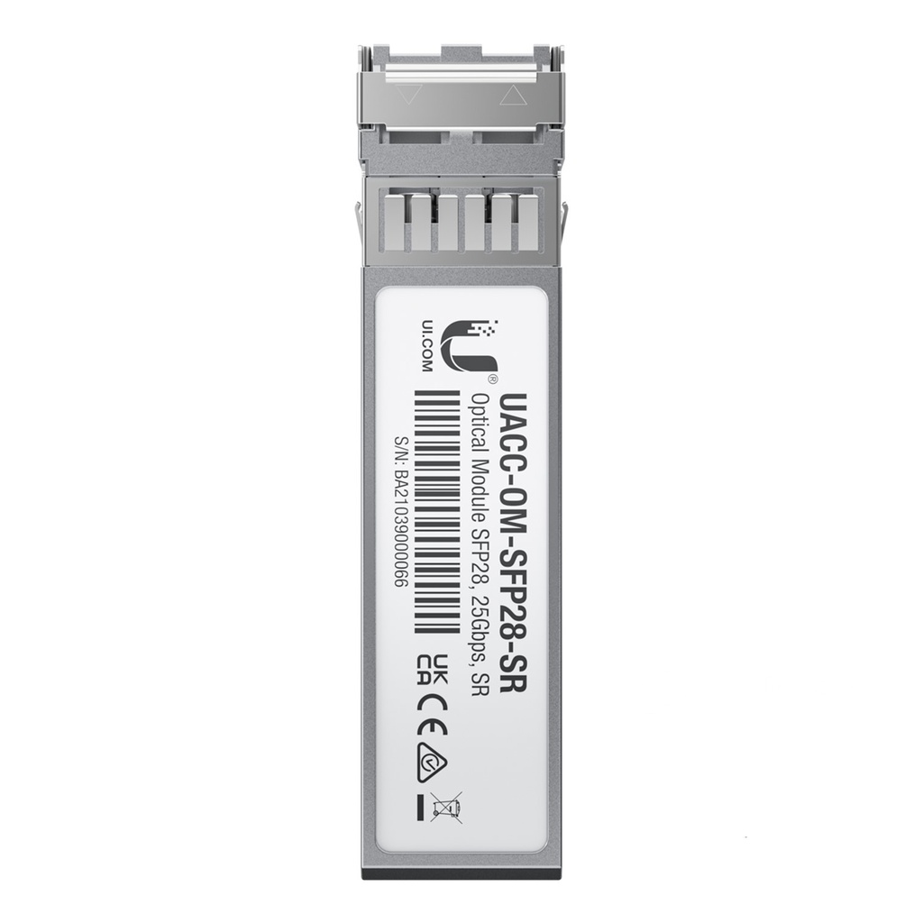 (UACC-OM-SFP28-SR) Ubiquiti - Transceptor de Fibra Optica Multimodo SFP28 hasta 25Gbps con 2 conectores LC Hasta 100 Metros