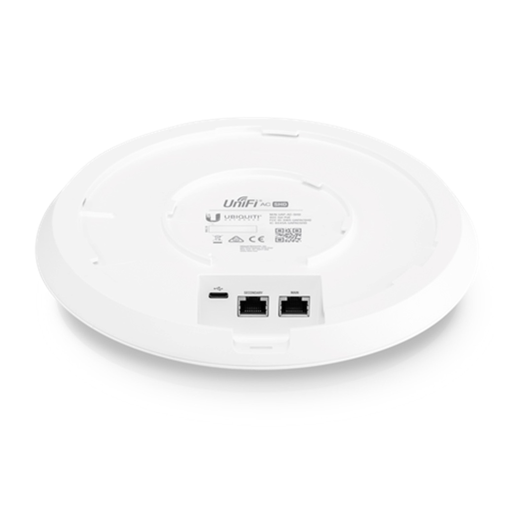 (UAP-AC-SHD) Ubiquiti - Punto de Acceso UniFi Doble Banda 802.11ac Wave 2 MU-MIMO 4X4 airView airTime hasta 500 clientes