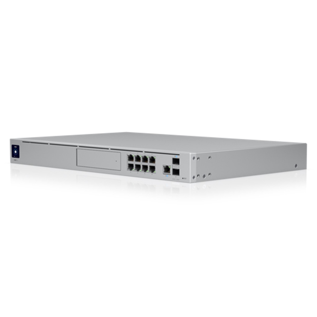 (UDM-Pro) Ubiquiti - UniFi OS Console Dream Machine Pro 1 puerto WAN Gigabit RJ45 1 puerto WAN 10G SFP+ 8 puertos LAN Gigabit RJ-45 UniFi