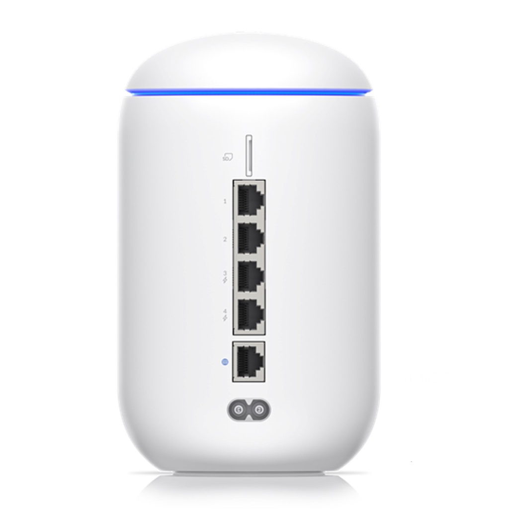 (UDR) Ubiquiti - UniFi Dream Router con WiFi6 4 puertos LAN Gigabitco con 2 POE 802.3af UniFi Pantalla LCD