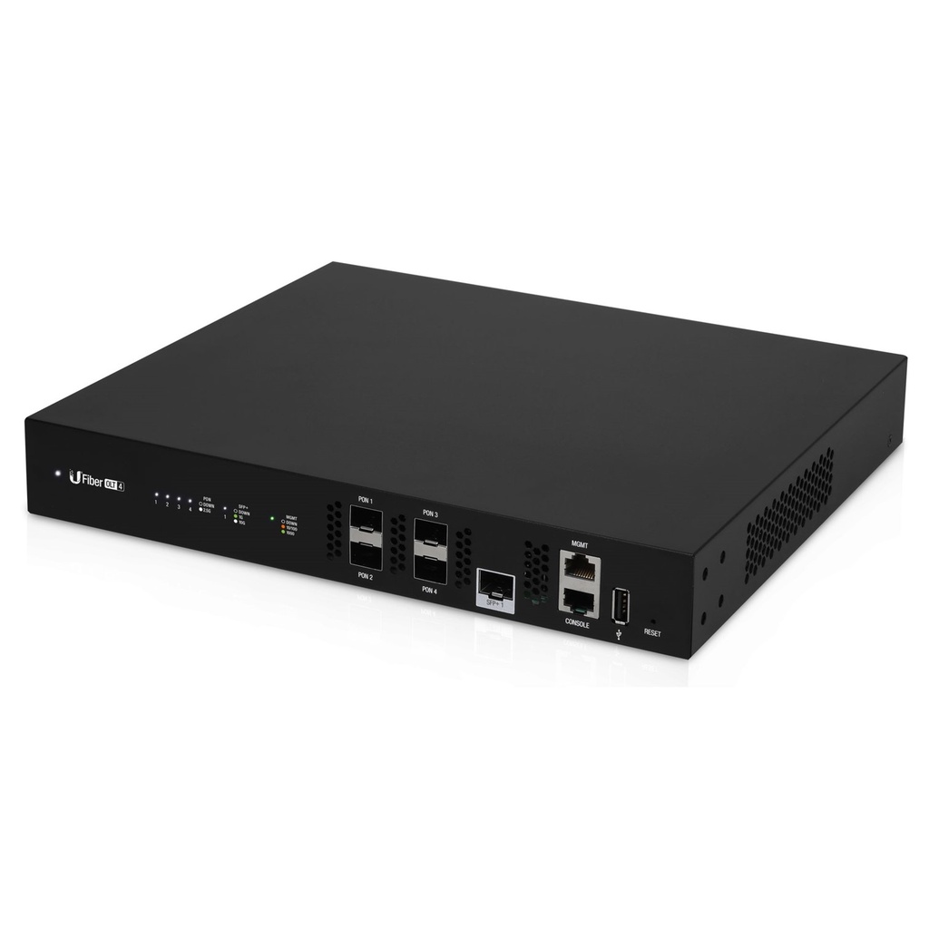 (UF-OLT-4) Ubiquiti - UFiber GPON OLT Terminal de Línea Optica hasta 512 ONUs concurrentes 4 puertos SFP GPON + 1 puertos SFP+ 10G