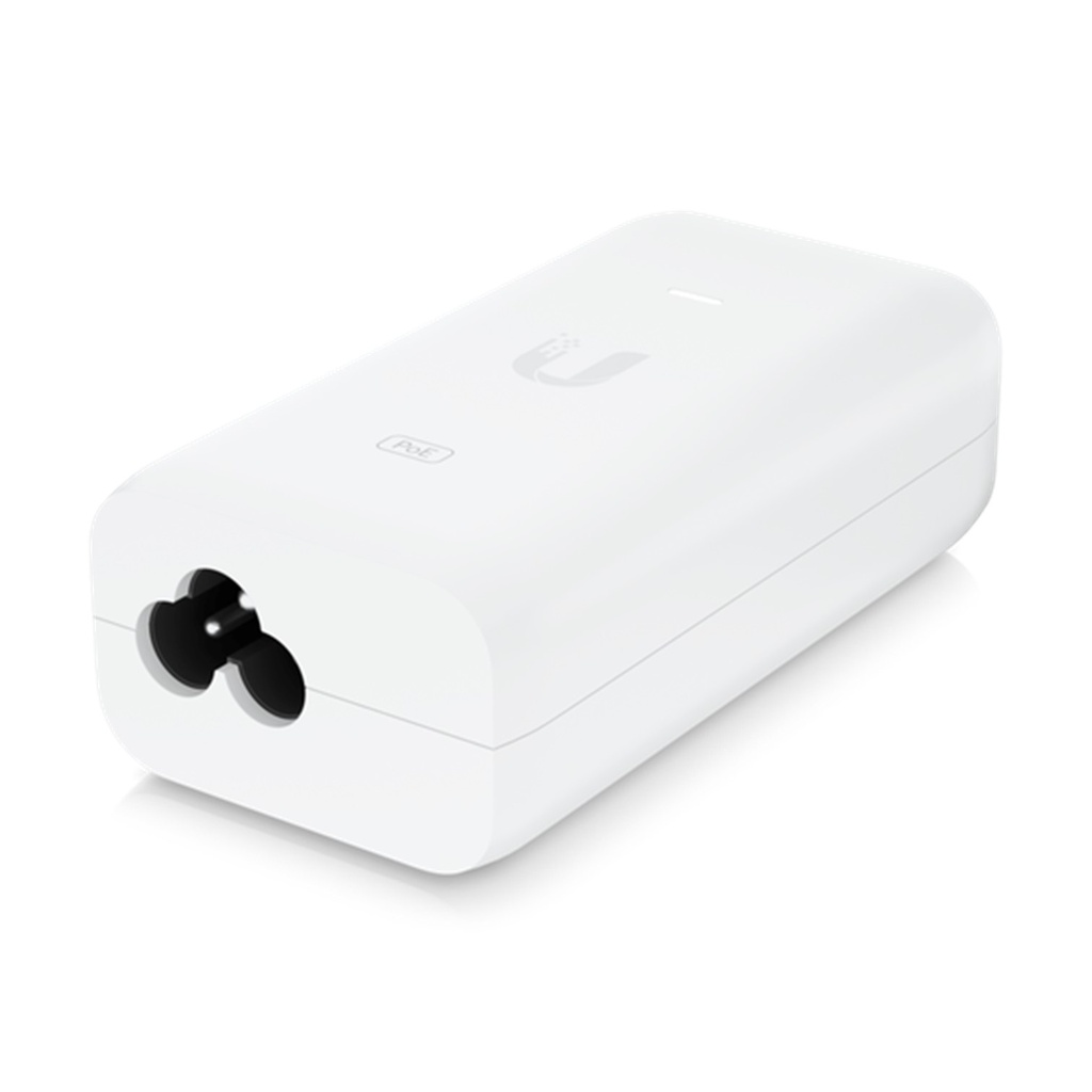 (U-POE-at) Ubiquiti - Adaptador PoE de 48VDC 0.65A 15W con Puerto Gigabit (Blanco)