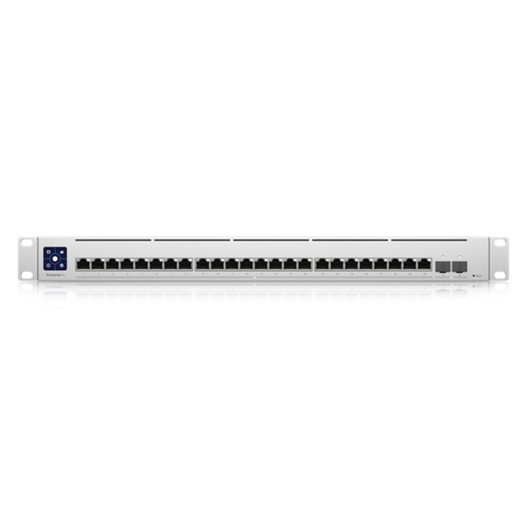 (USW-EnterpriseXG-24) Ubiquiti - UniFi Switch Empresarial Capa 3 de 24 puertos PoE 802.3af/at (12 puertos 2.5G y 12 puertos 1G) + 2 puertos 1/10G SFP+ 400W