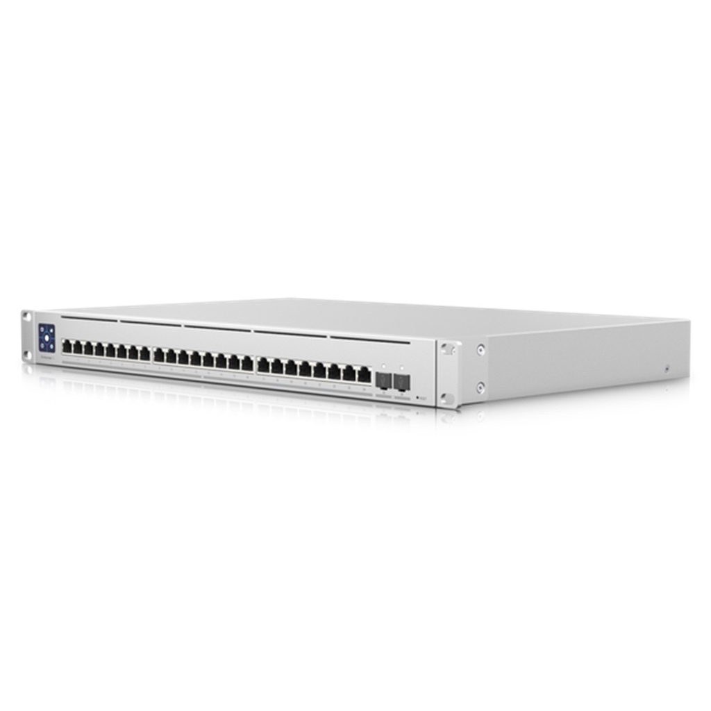 (USW-EnterpriseXG-24) Ubiquiti - UniFi Switch Empresarial Capa 3 de 24 puertos PoE 802.3af/at (12 puertos 2.5G y 12 puertos 1G) + 2 puertos 1/10G SFP+ 400W
