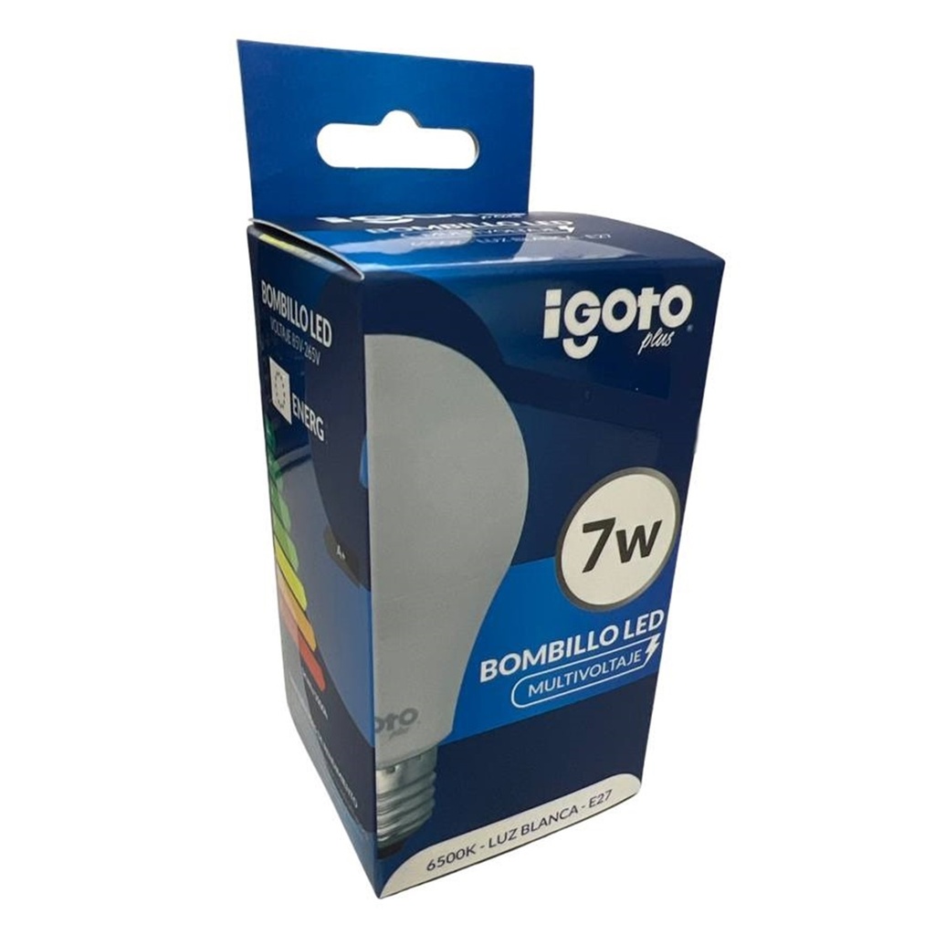 Bombillo LED Bulbo 7W 6500K Luz Fria Rosca E27 IG-BL7W Igoto
