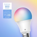 (KL125) Kasa by TP-Link - Bombillo LED Bulbo Inteligente Regulable 9W 2500K-6500K RGB Multicolor WiFi