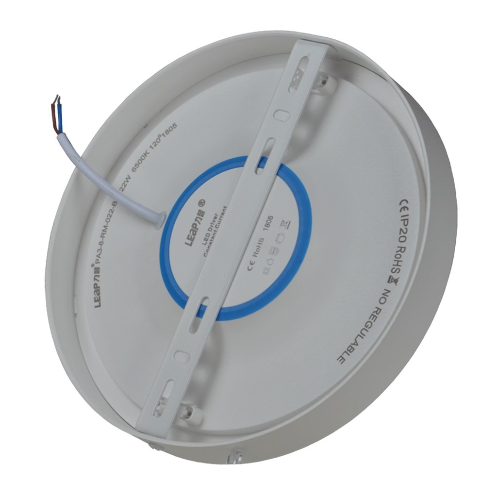 Lampara Panel Driver/Integrado LED 18W 8" 6500K Luz Fria Redonda Superficial 1710lm 818-SCL Lucerna