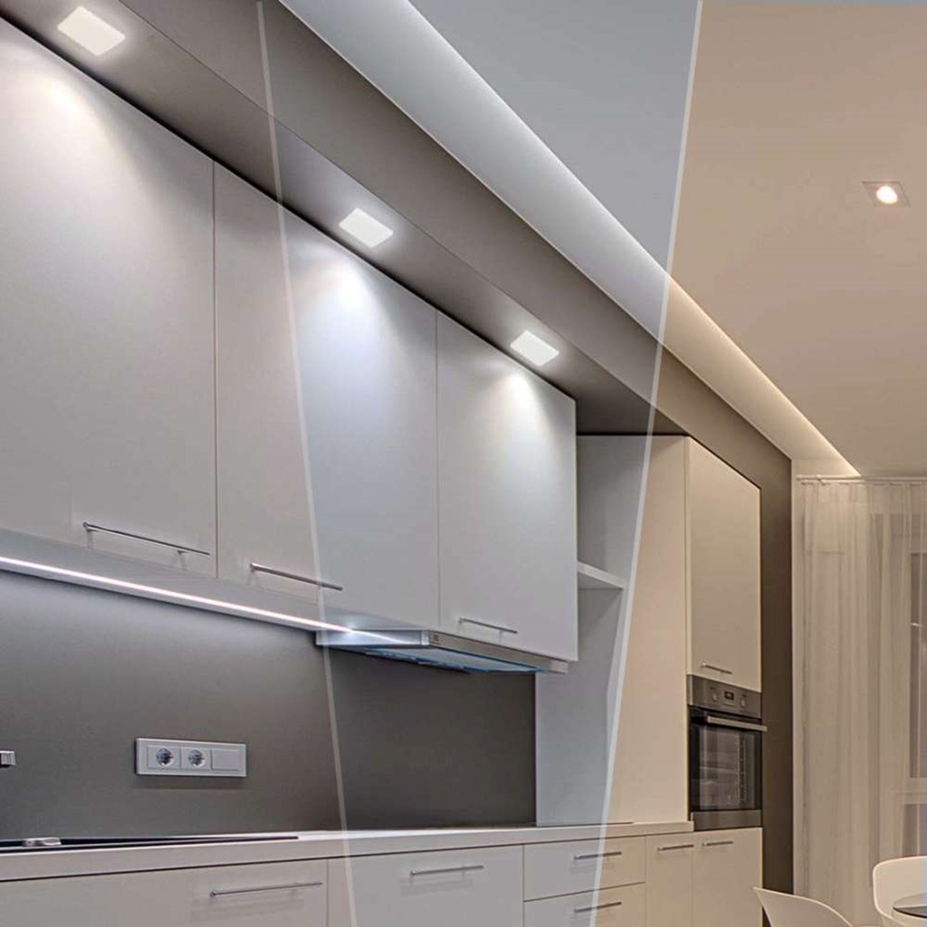 (DL-039-CCT) DuraLED - Lampara Panel LED 12W CCT 3en1 3000K-4500K-6500K Cuadrada Empotrar Infinity (Sin borde)